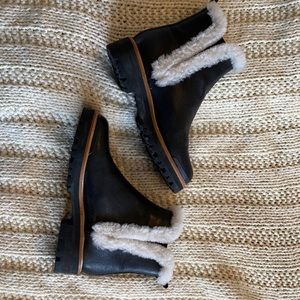 Marc Fisher LTD Black Leather Winter Boot (with faux fur)